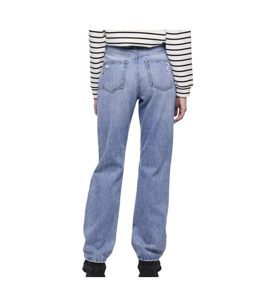 Jean droit bleu femme pieces donna-2