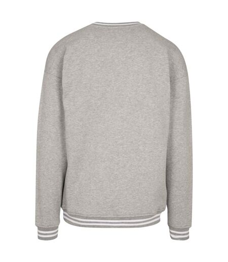 Sweat College Adulte Gris Chiné Blanc Build Your Brand