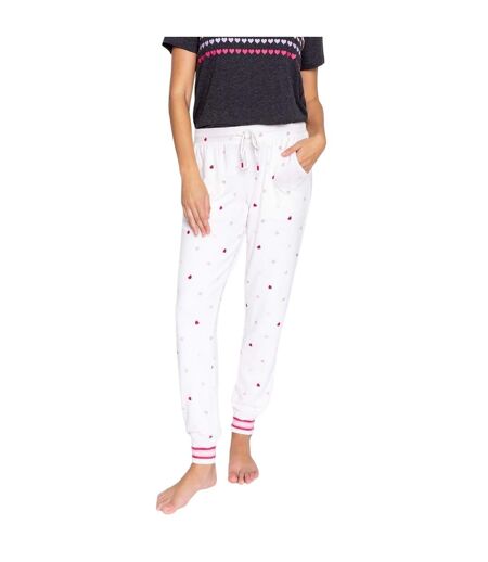 Bas De Pyjama Motif/style Cœur Femme Blanc Cassé PJ Salvage