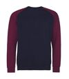 AWDis - Sweatshirt de baseball - Homme (Bleu marine/Bordeaux) - UTRW3929