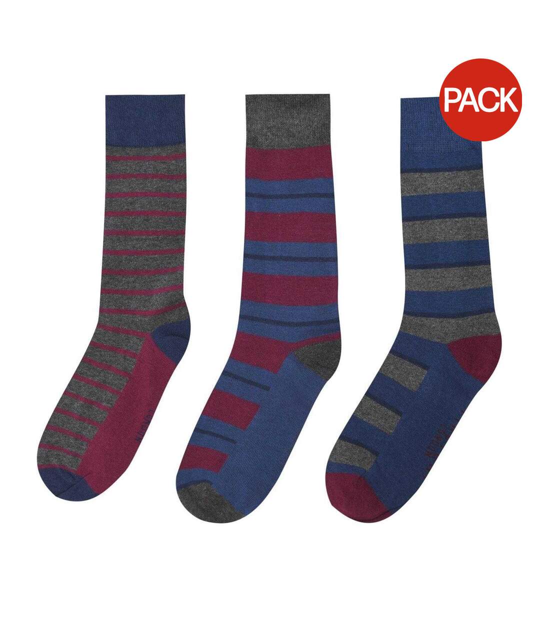 Pack Of 3  Mens Plain Formal Socks  Multicoloured Firetrap-1