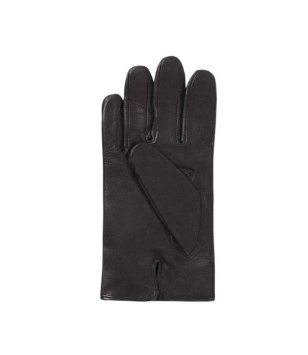 Mens Hainz Me Fleece Leather Gloves Medium Brown Boss