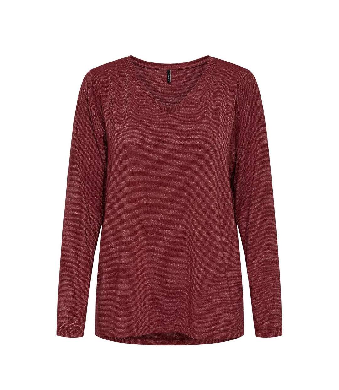 T-shirt bordeaux femme only harly ml-1