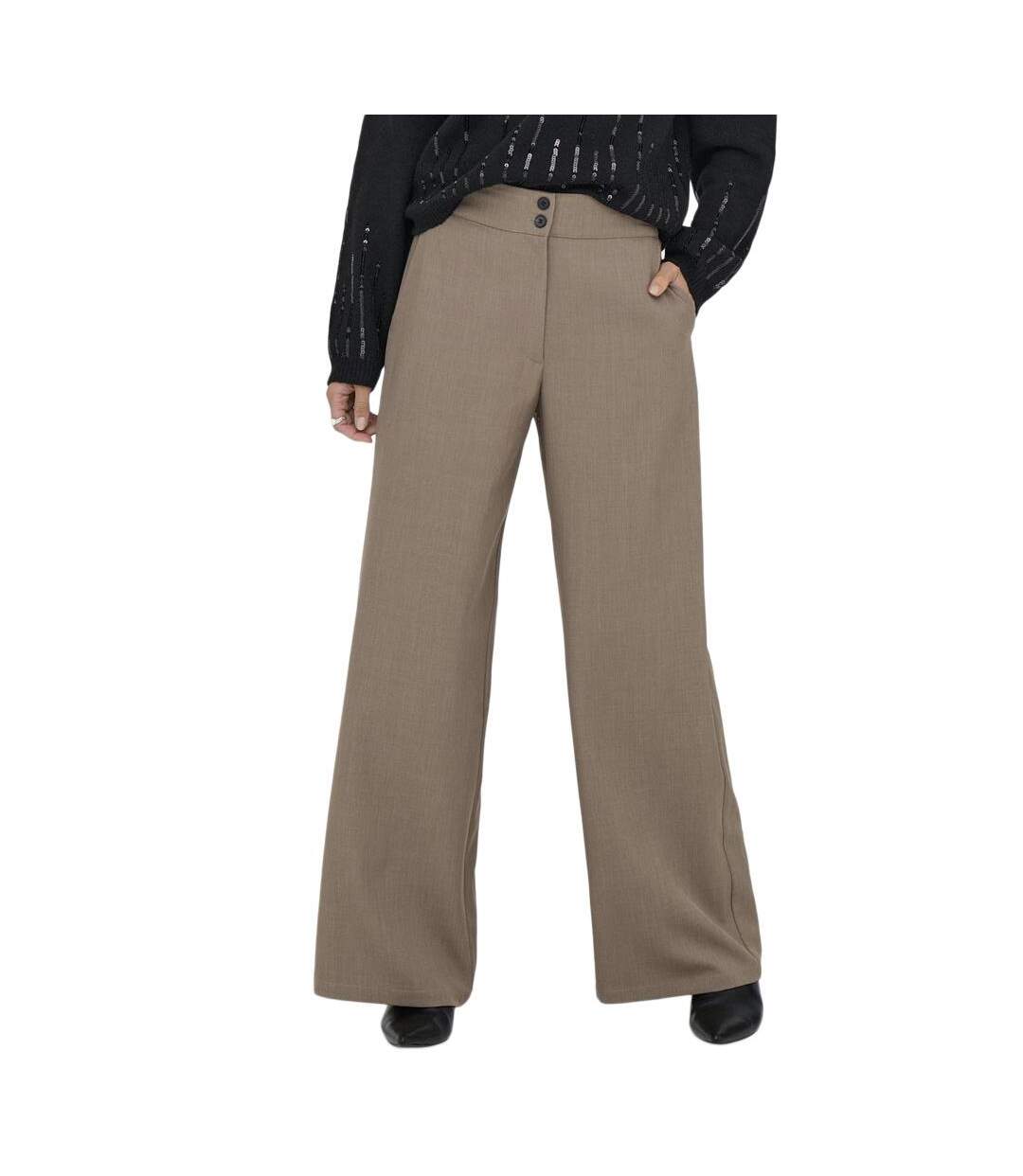 Pantalon fluide beige femme jdy dora-1