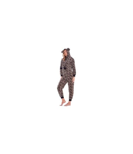 Combinaison Motif/style Imprimé Léopard Femme Marron Noir Keanu