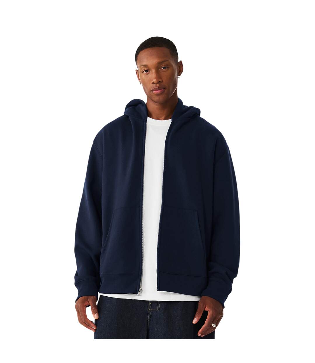 Unisex Adult Heavyweight Heavy Full Zip Hoodie Navy Bella + Canvas-4
