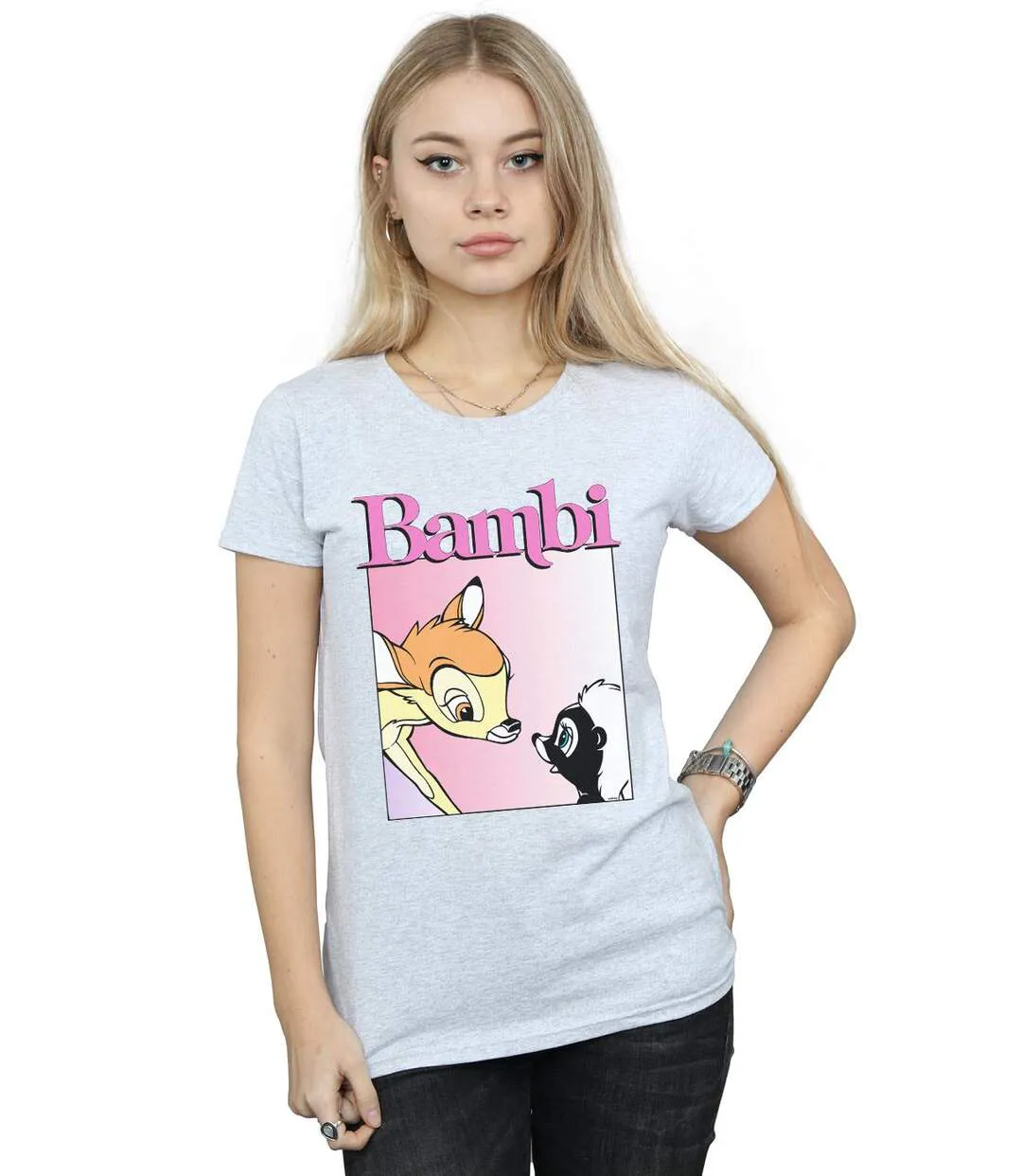 Disney T-shirt en coton Femmes/Dames Bambi Nice To Meet You (Gris sportif) - UTBI15514-2