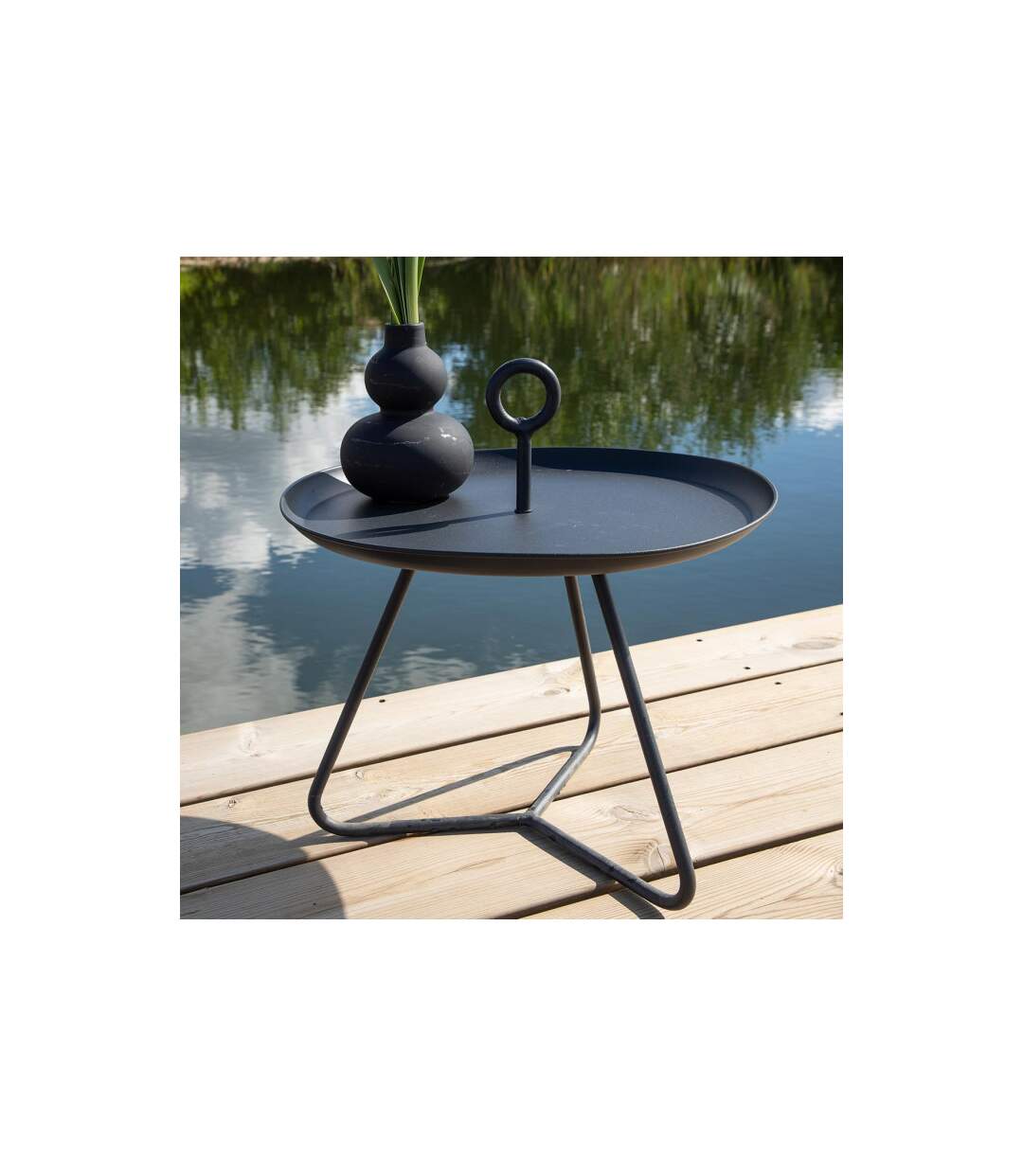 Table d'Appoint de Jardin Pamplona 40cm Noir-4