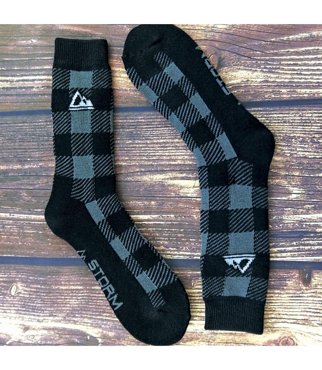 2 Pack Mens Thick Cushioned Patterned Winter Warm Thermal Boot Socks for Hiking-3