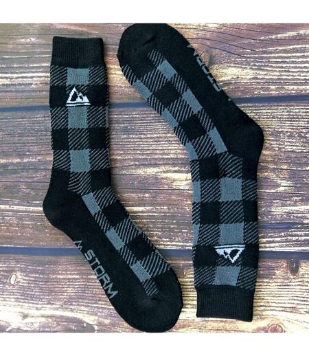 2 Pack Mens Thick Cushioned Patterned Winter Warm Thermal Boot Socks for Hiking