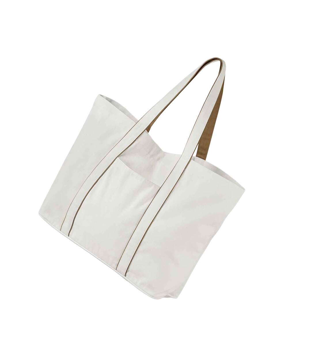 Large Tote Bag One Size Soft White Caramel Westford Mill-2