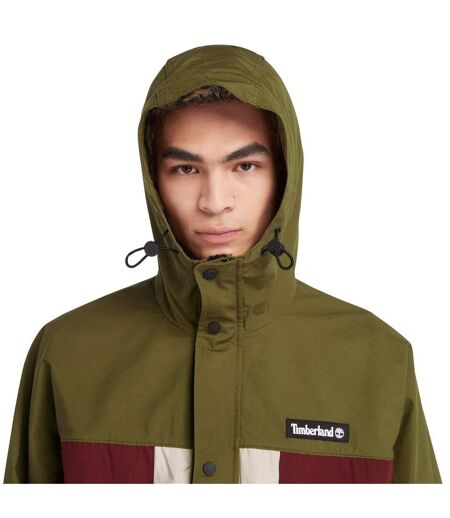 Mens Hooded Relaxed Fit Windbreaker Dark Olive Timberland