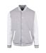 Blouson D'université Basic Homme Gris Chiné Blanc Build Your Brand-1