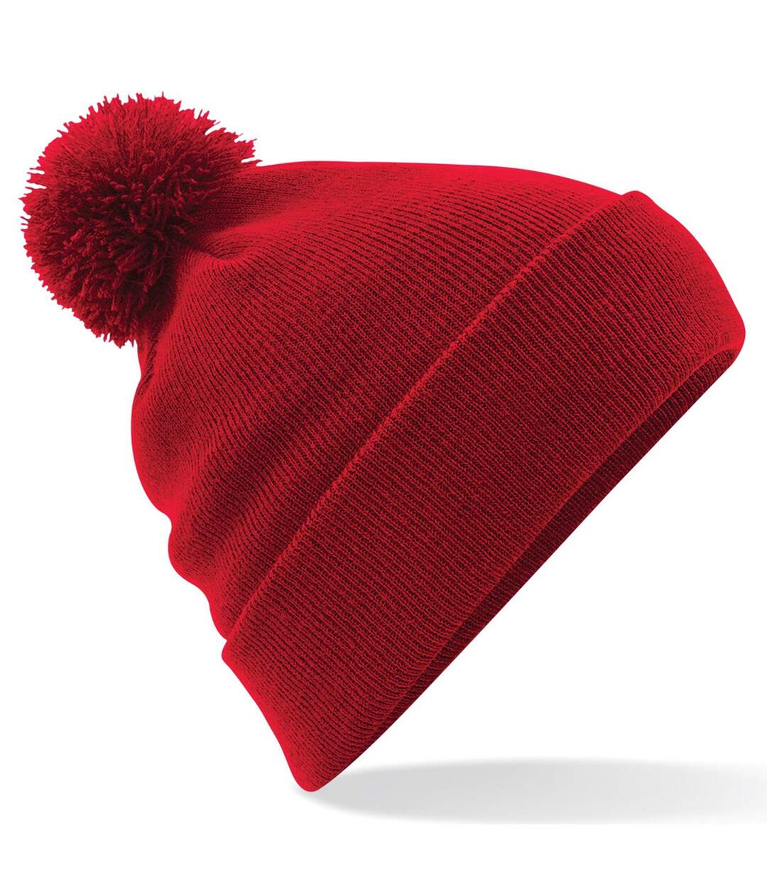 Bonnet avec pompon adulte unisexe rouge Beechfield