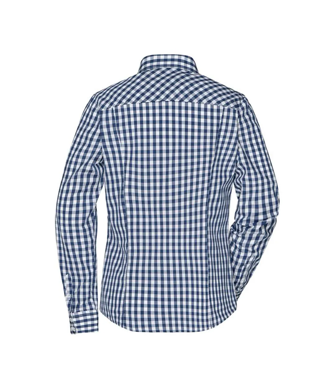 Blouse Motif/style À Carreaux Femme Bleu Marine Blanc James And Nicholson-2