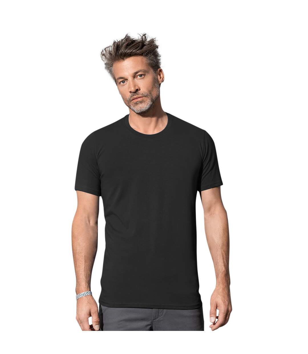 Stars mens clive crew neck tee black opal Stedman