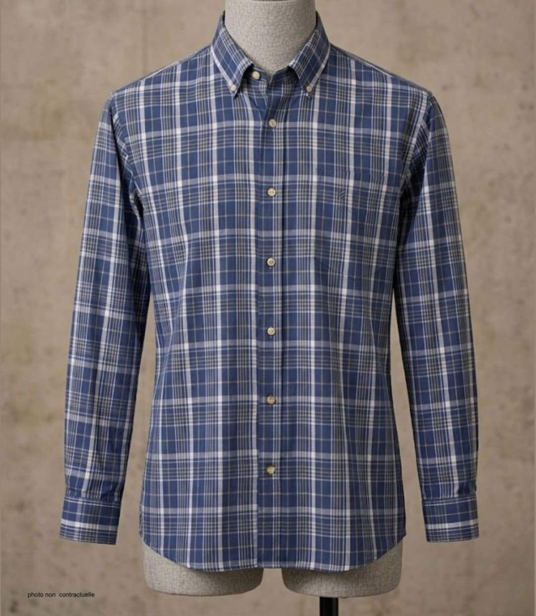 SEDETEX M031 - Chemise à carreaux manches longues pour homme avec coupe confort et repassage facile-3