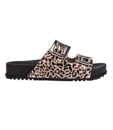 Claquettes Motif/style Imprimé Léopard Femme Beige Zaxy