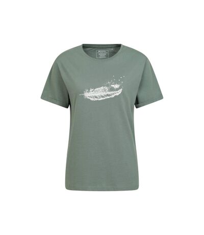 Mountain Warehouse Womens/Ladies Wave Feather Natural Loose T-Shirt (Khaki Green) - UTMW2415