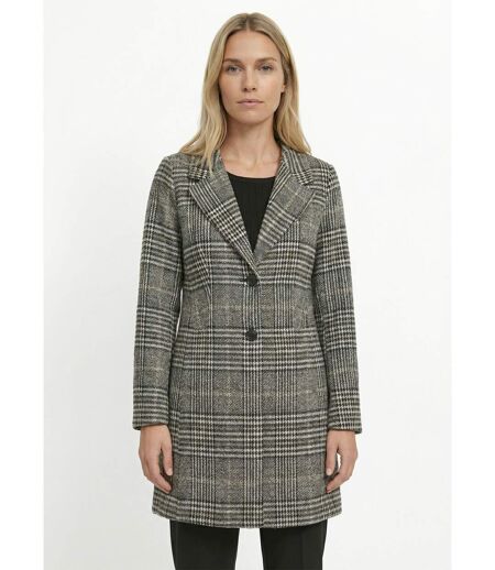Manteau aspect lainage mi long col tailleur