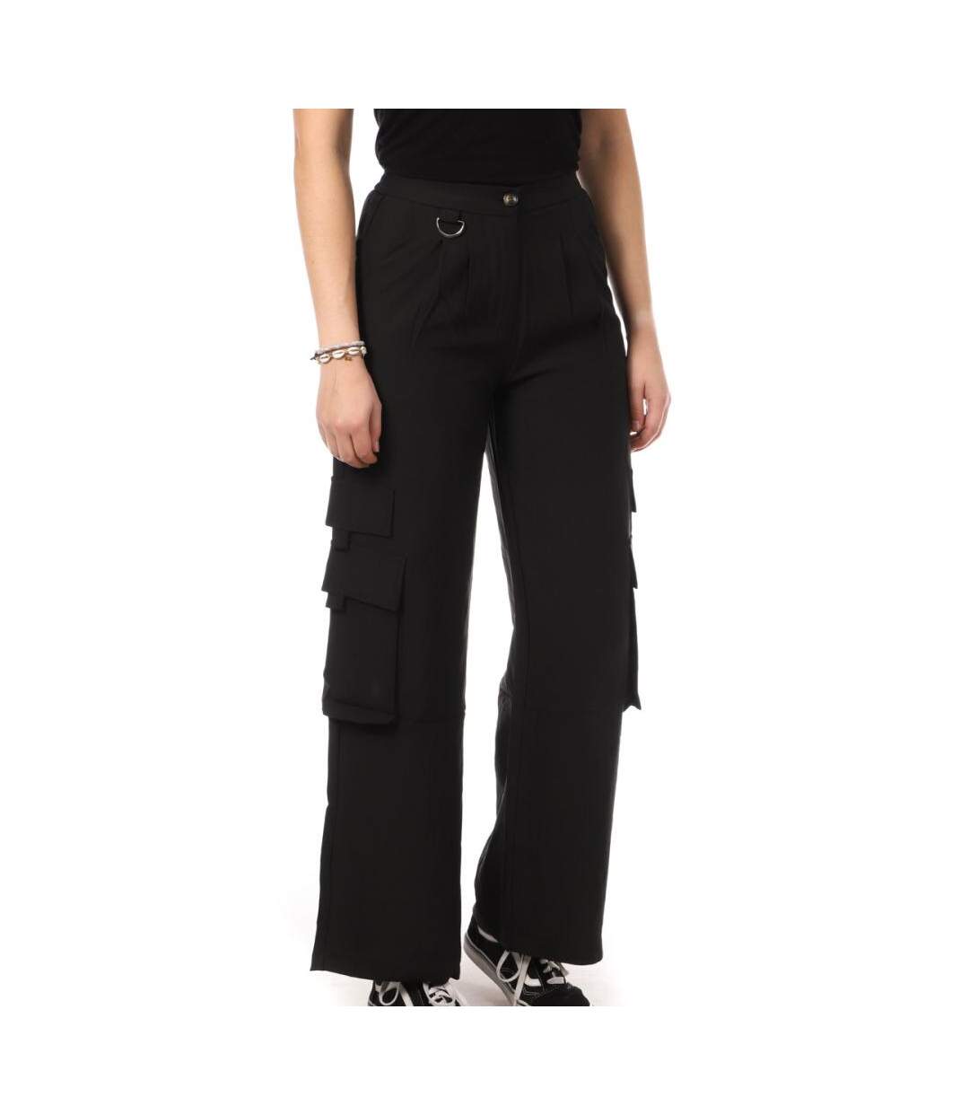 Pantalon cargo fluide noir femme monday premium 9978 - xs-1
