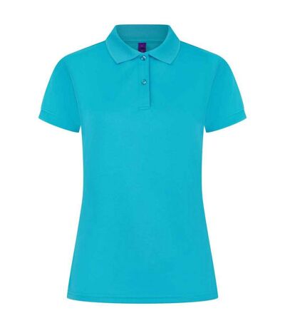 Womens/ladies pique polo shirt turquoise Henbury