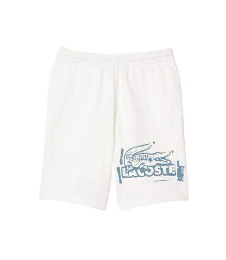 Mens Cotton Graphic Print Regular Shorts Cream Lacoste