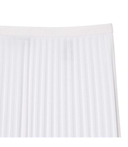Jupe Mi-longue Motif/style Plissé Femme Blanc Lacoste
