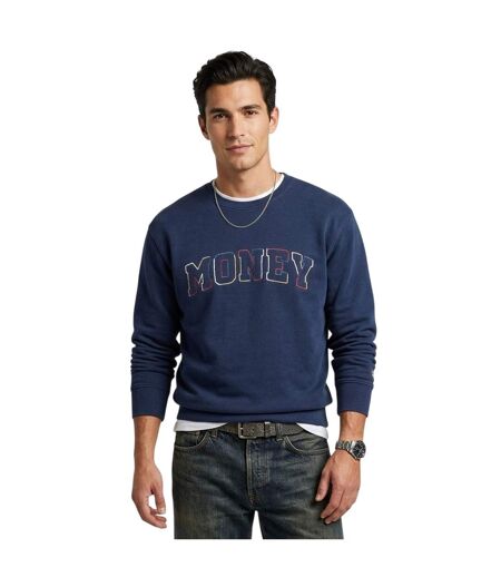 Mens Embroidered Logo Sweatshirt Navy Money
