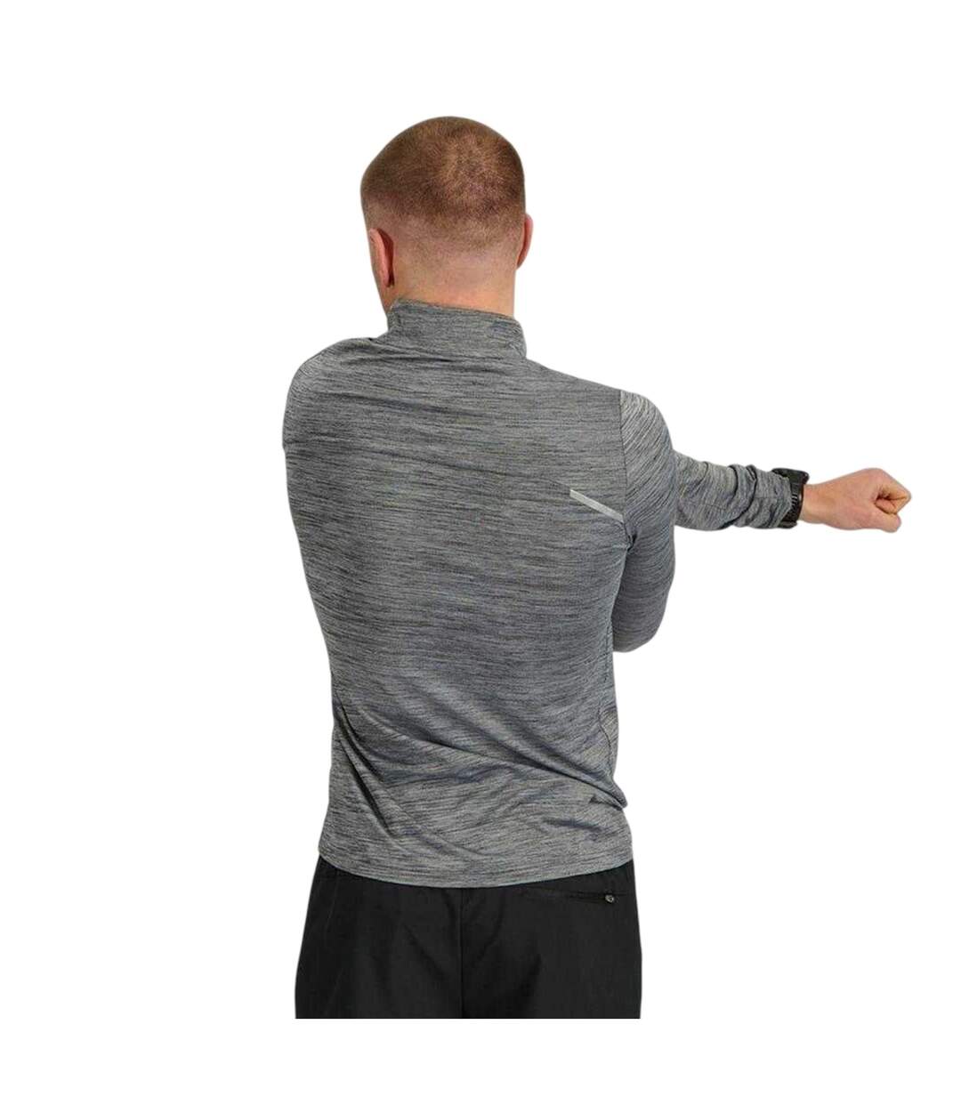 Mens Landy Space Dye Quarter Zip Midlayer Black Marl ALTRYN-3