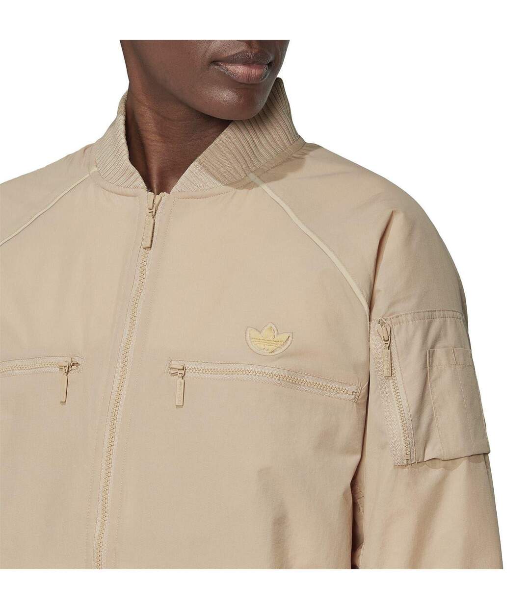 Blouson Aviateur Femme Beige Adidas-4