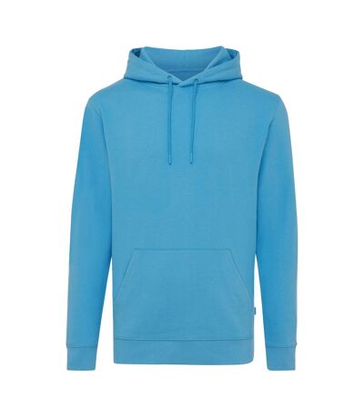 Unisex adult jasper recycled cotton hoodie tranquil blue Iqoniq