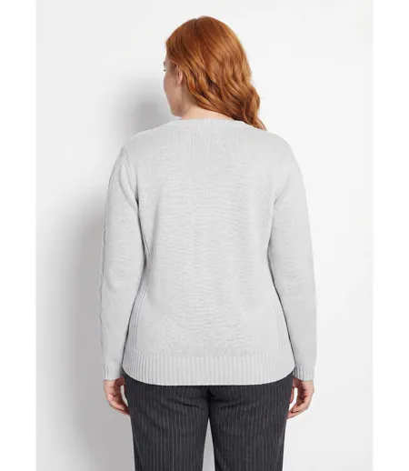 Gilet zippé uni mi-long maille épaisse