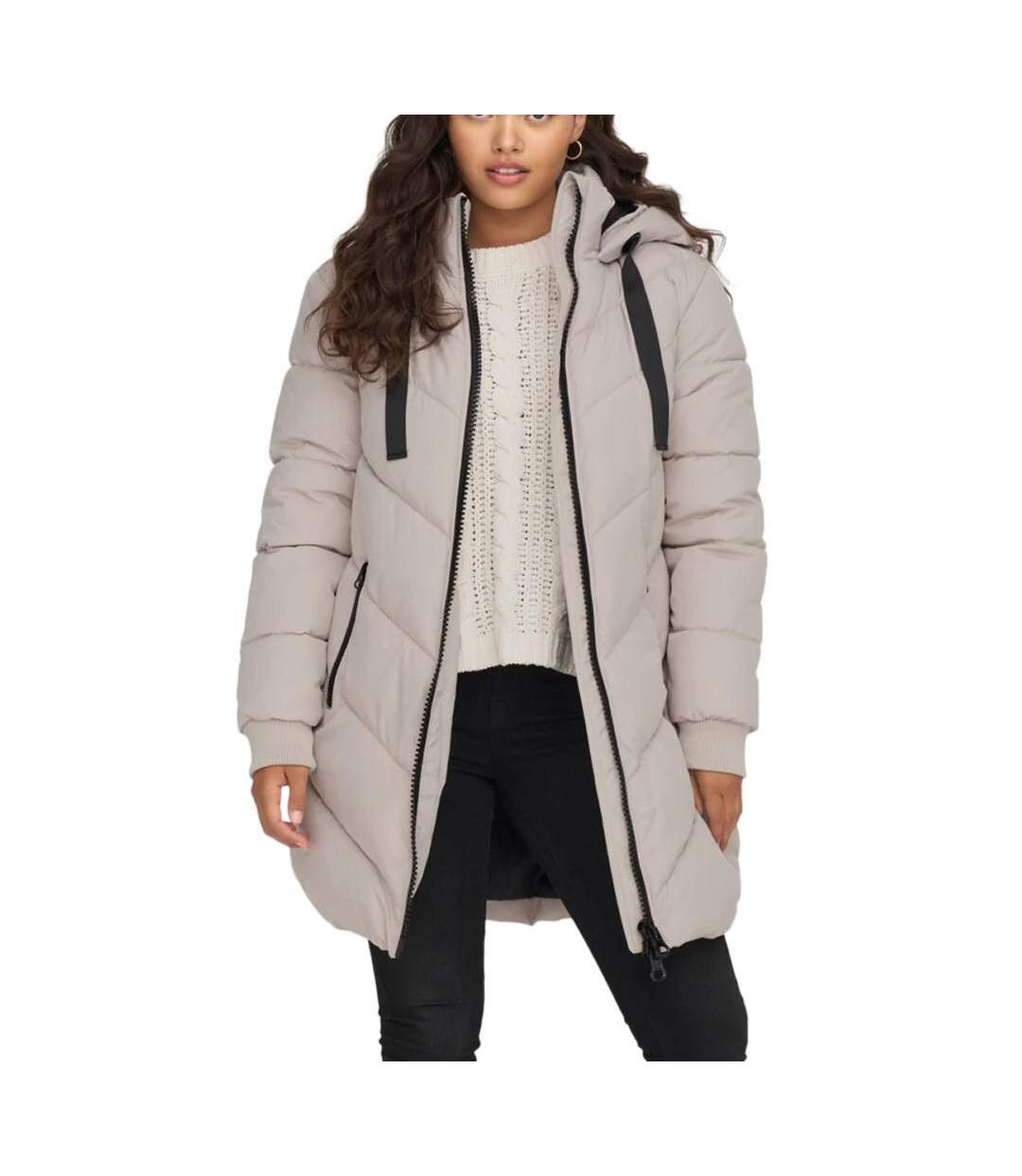 Doudoune longue écru femme jdy padded-1