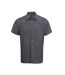 Premier Mens Gingham Cotton Short-Sleeved Shirt (Black/White)