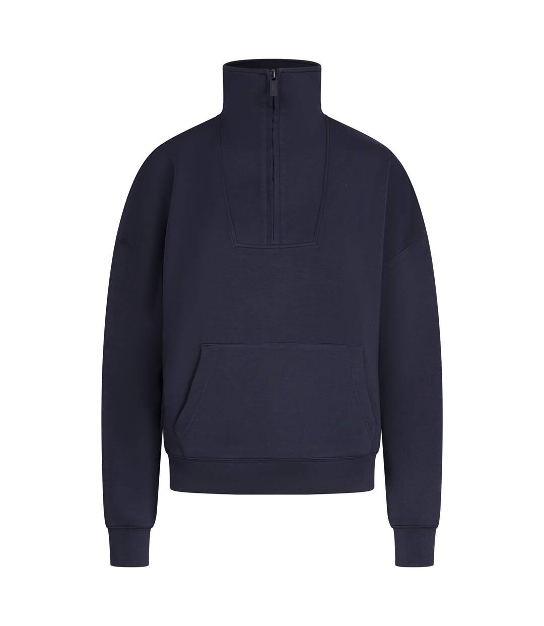 Sweat Uni À Col Montant Zippé Jean Femme Bleu Marine Trespass-2
