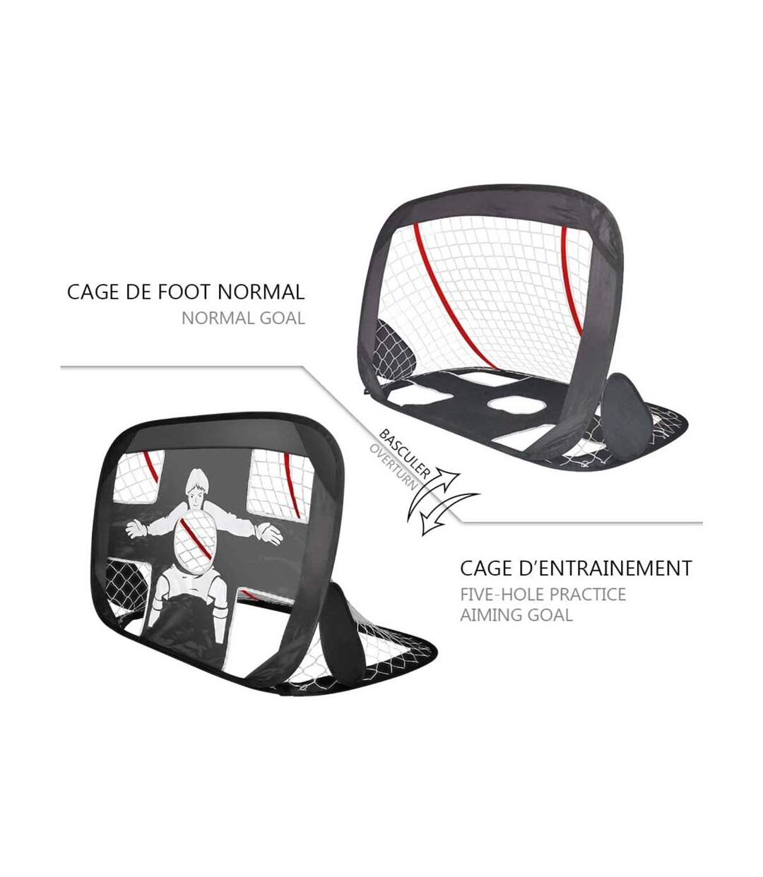 Cage de foot pliable 2 en 1 Newbie 120 x 90 cm