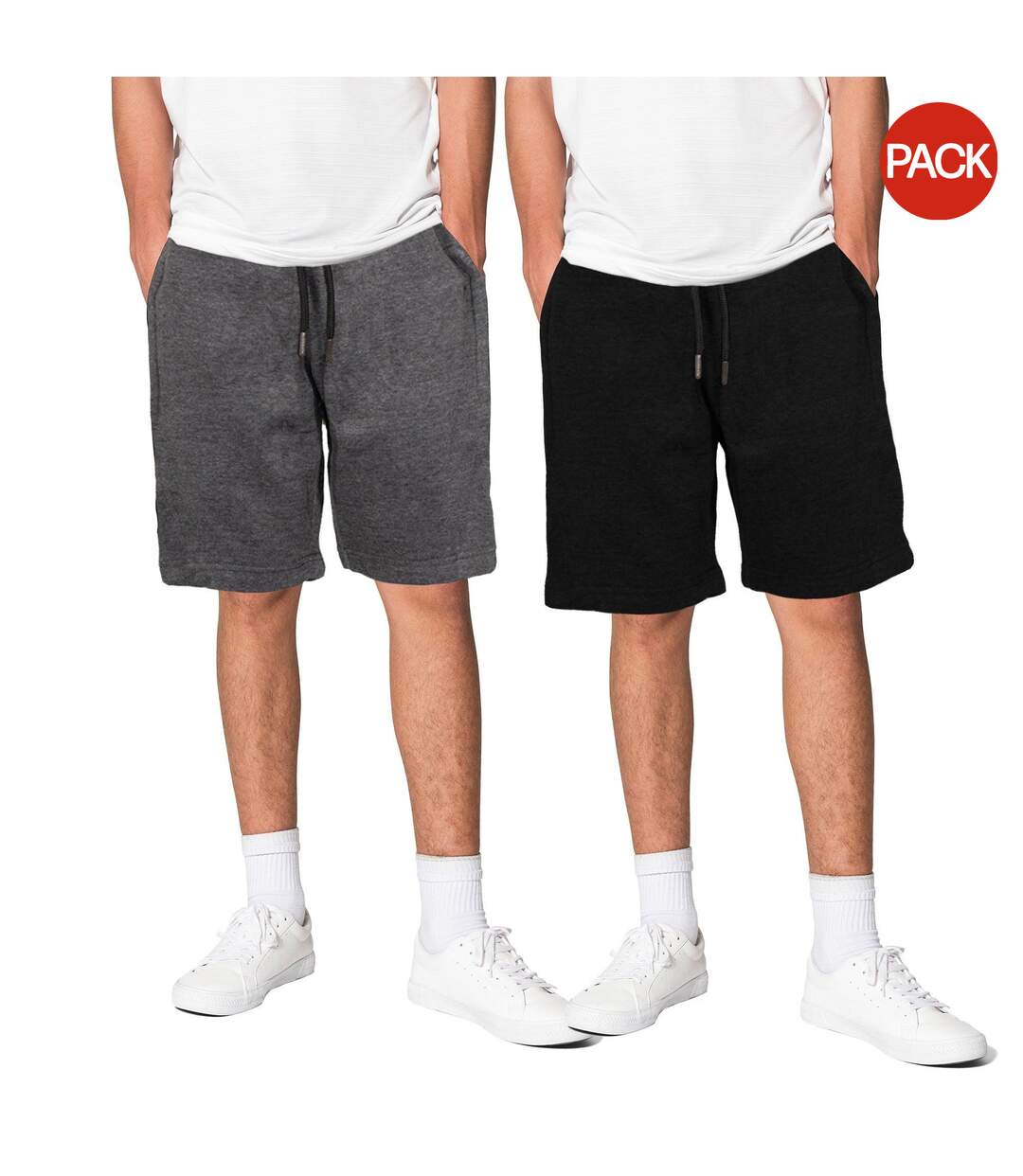 Pack Of 2  Mens Regular Shorts  Charcoal Black Keanu-1