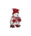 Ours avec Bonnet & Skis Étoile 40cm Blanc & Rouge-1