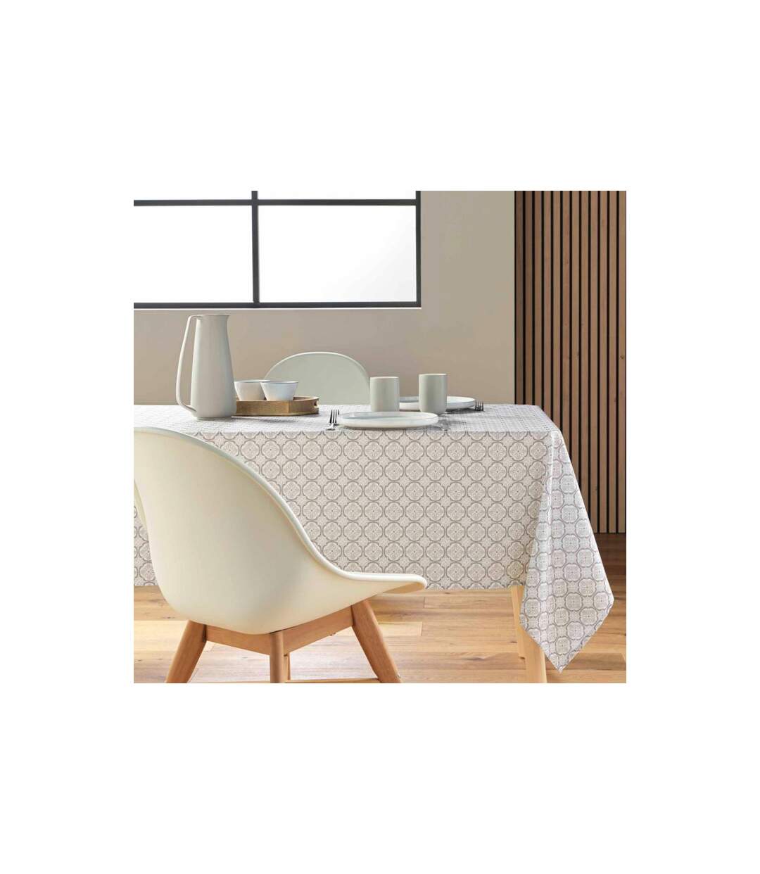 Nappe Antitache Imprimé Costaria 145x240cm Naturel-4