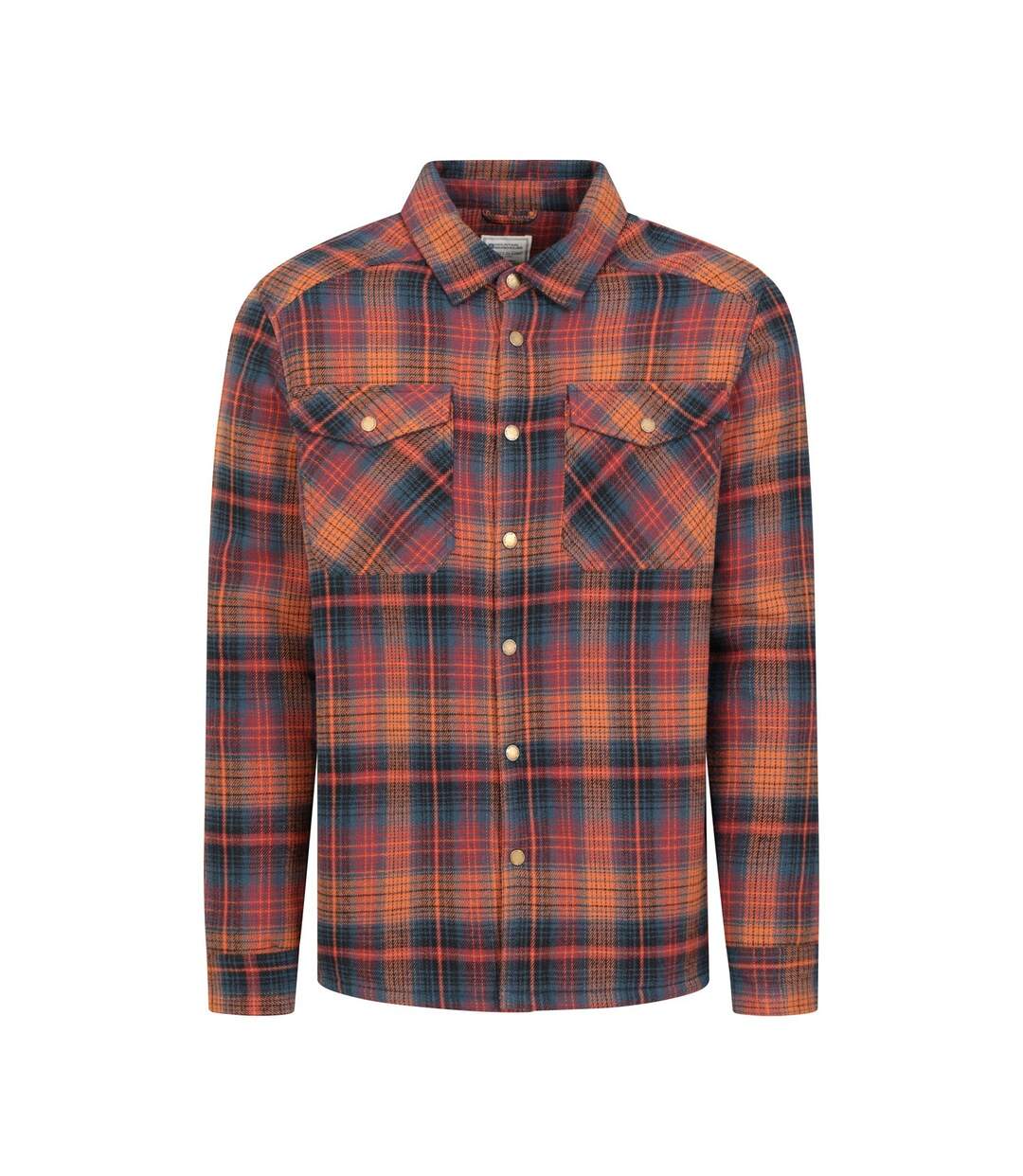 Mens pinn flannel borg lined shirt burnt orange Mountain Warehouse