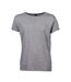 Mens Roll Sleeve Cotton T-shirt Heather Grey Tee Jays-1
