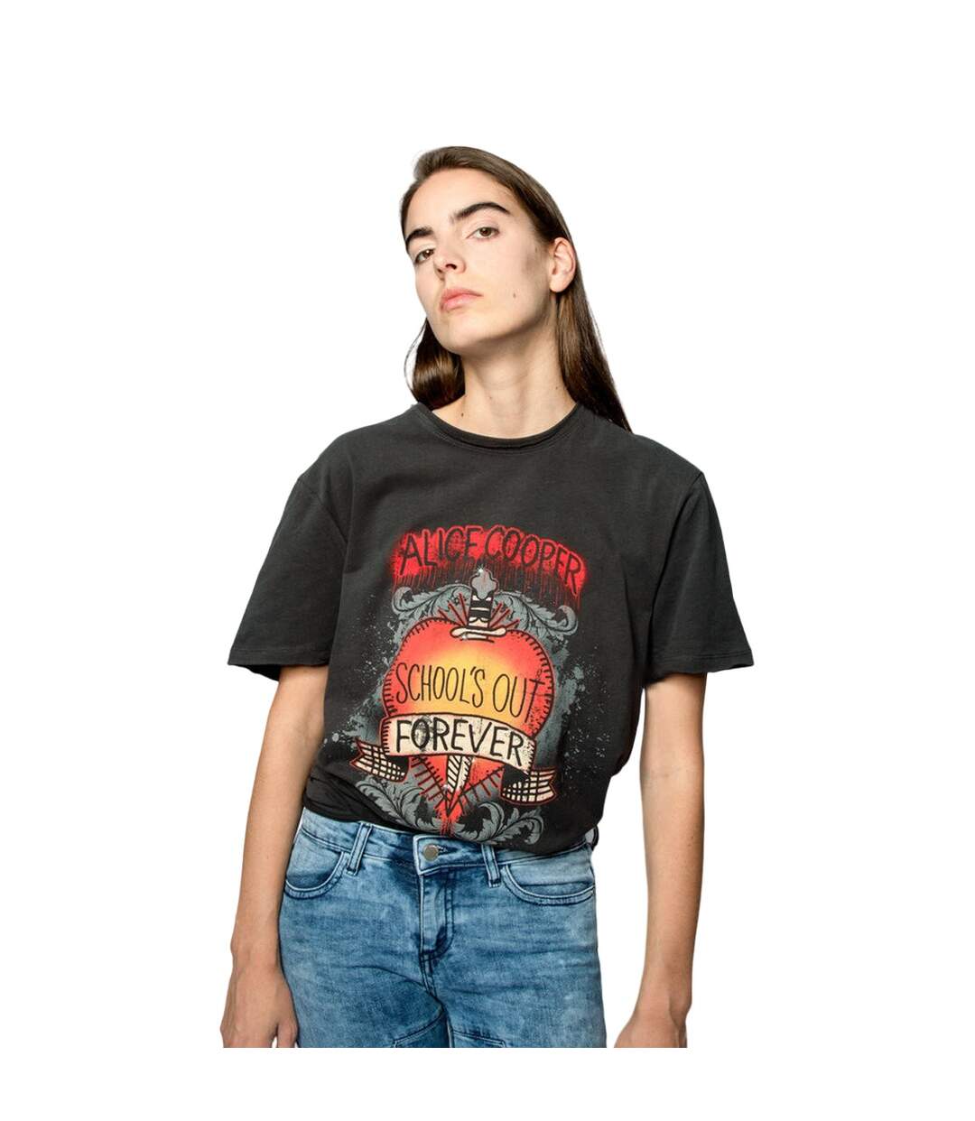 T-shirt School´s Out Adulte Charbon Amplified-2