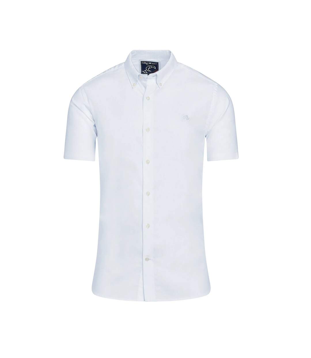 Mens oxford lightweight short-sleeved shirt white Raging Bull-1