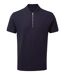 Polo zippé col jacquard - moderne - homme - AQ013 - bleu marine