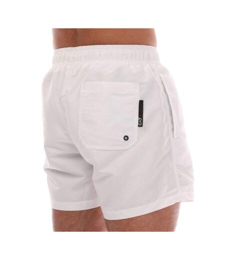 Mens Polyester Swim Shorts White Emporio Armani EA7