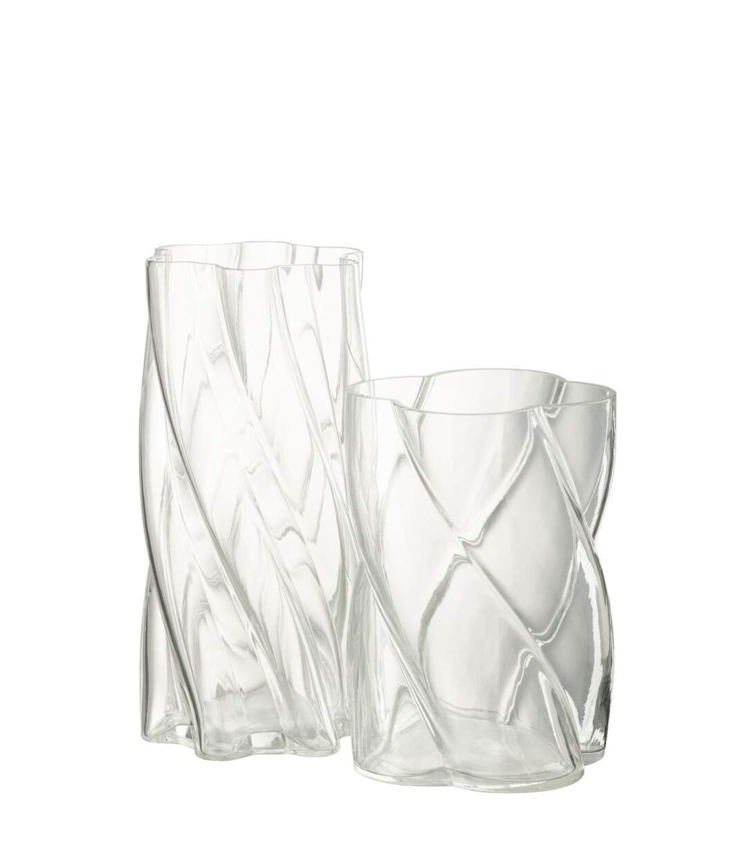 Vase Tourbillon en Verre Swirly 19cm Transparent-2
