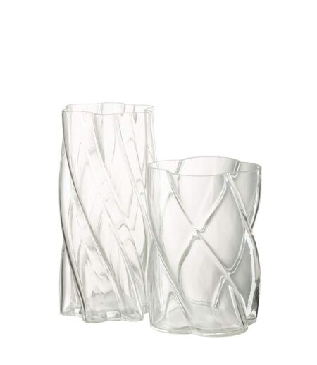 Vase Tourbillon en Verre Swirly 19cm Transparent