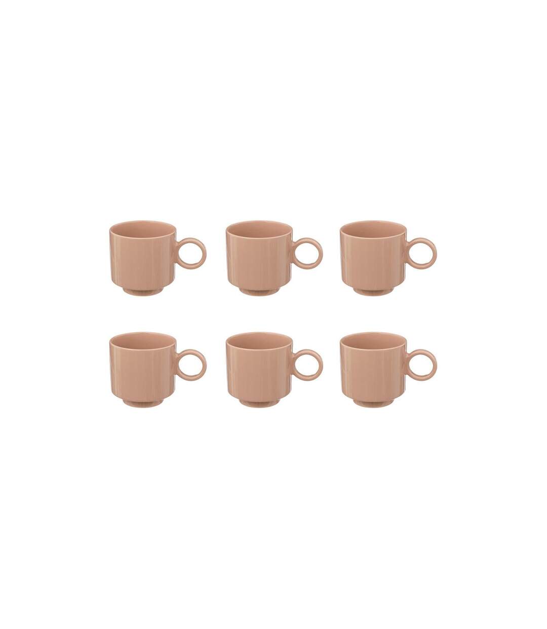 Lot de 6 Mugs en Céramique Anne 38cl Nude-1