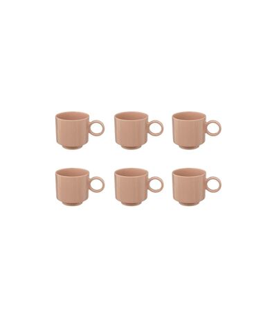 Lot de 6 Mugs en Céramique Anne 38cl Nude